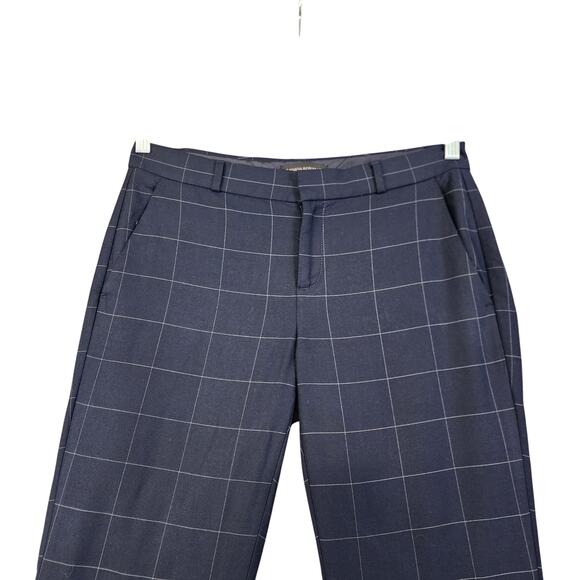 Banana Republic Womens Avery Straight Fit Ankle Pant Size 4 Navy Windowpane - Picture 3 of 14